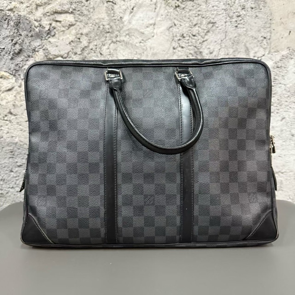 Authentic Louis Vuitton Black Checkered Men's Briefcase